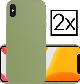 NoXx NoXx iPhone Xs Hoesje Siliconen - Groen - 2 PACK