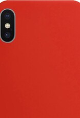 NoXx Hoes Geschikt voor iPhone Xs Hoesje Cover Siliconen Back Case Hoes - Rood - 2x