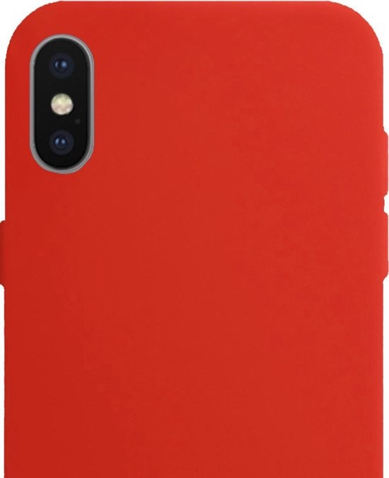 NoXx Hoes Geschikt voor iPhone Xs Hoesje Cover Siliconen Back Case Hoes - Rood - 2x