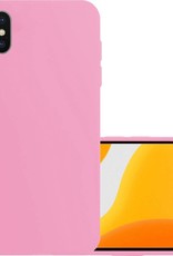 NoXx Hoes Geschikt voor iPhone Xs Hoesje Cover Siliconen Back Case Hoes - Lichtroze