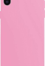 NoXx Hoes Geschikt voor iPhone Xs Hoesje Cover Siliconen Back Case Hoes - Lichtroze - 2x