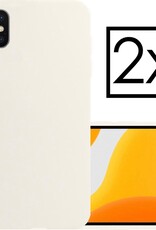 NoXx Hoes Geschikt voor iPhone Xs Hoesje Cover Siliconen Back Case Hoes - Wit - 2x
