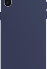Nomfy Hoesje Geschikt voor iPhone Xs Hoesje Siliconen Cover Case - Hoes Geschikt voor iPhone Xs Hoes Back Case - Donkerblauw