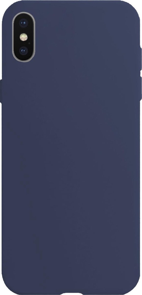 Nomfy Hoesje Geschikt voor iPhone Xs Hoesje Siliconen Cover Case - Hoes Geschikt voor iPhone Xs Hoes Back Case - Donkerblauw