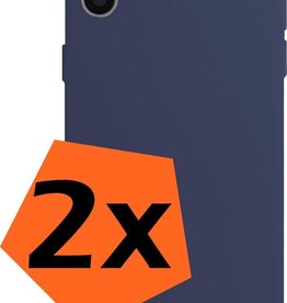 Nomfy Nomfy iPhone Xs Hoesje Siliconen - Donkerblauw - 2 PACK