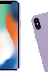 Nomfy Hoesje Geschikt voor iPhone Xs Hoesje Siliconen Cover Case - Hoes Geschikt voor iPhone Xs Hoes Back Case - 2-PACK - Lila