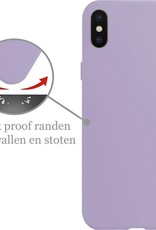 Nomfy Hoesje Geschikt voor iPhone Xs Hoesje Siliconen Cover Case - Hoes Geschikt voor iPhone Xs Hoes Back Case - 2-PACK - Lila