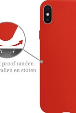 Nomfy Hoesje Geschikt voor iPhone Xs Hoesje Siliconen Cover Case - Hoes Geschikt voor iPhone Xs Hoes Back Case - Rood