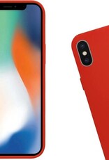 Nomfy Hoesje Geschikt voor iPhone Xs Hoesje Siliconen Cover Case - Hoes Geschikt voor iPhone Xs Hoes Back Case - Rood