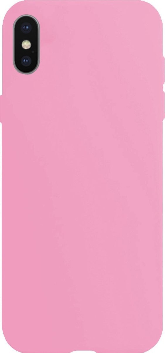 Nomfy Hoesje Geschikt voor iPhone Xs Hoesje Siliconen Cover Case - Hoes Geschikt voor iPhone Xs Hoes Back Case - Lichtroze