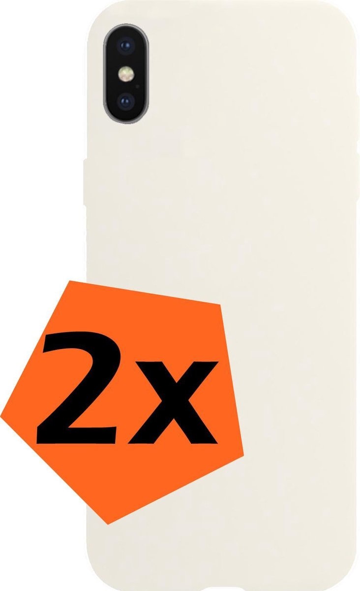 Nomfy Hoesje Geschikt voor iPhone Xs Hoesje Siliconen Cover Case - Hoes Geschikt voor iPhone Xs Hoes Back Case - 2-PACK - Wit