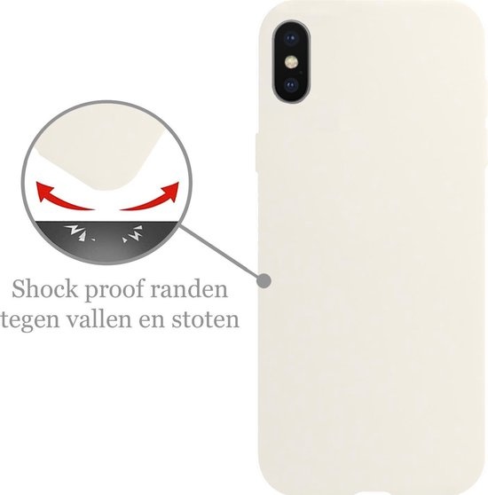 Nomfy Hoesje Geschikt voor iPhone Xs Hoesje Siliconen Cover Case - Hoes Geschikt voor iPhone Xs Hoes Back Case - 2-PACK - Wit