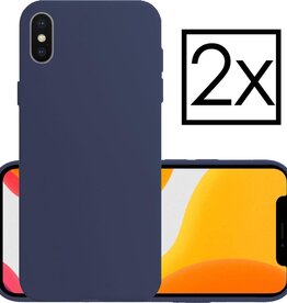 NoXx NoXx iPhone Xs Max Hoesje Siliconen - Donkerblauw - 2 PACK