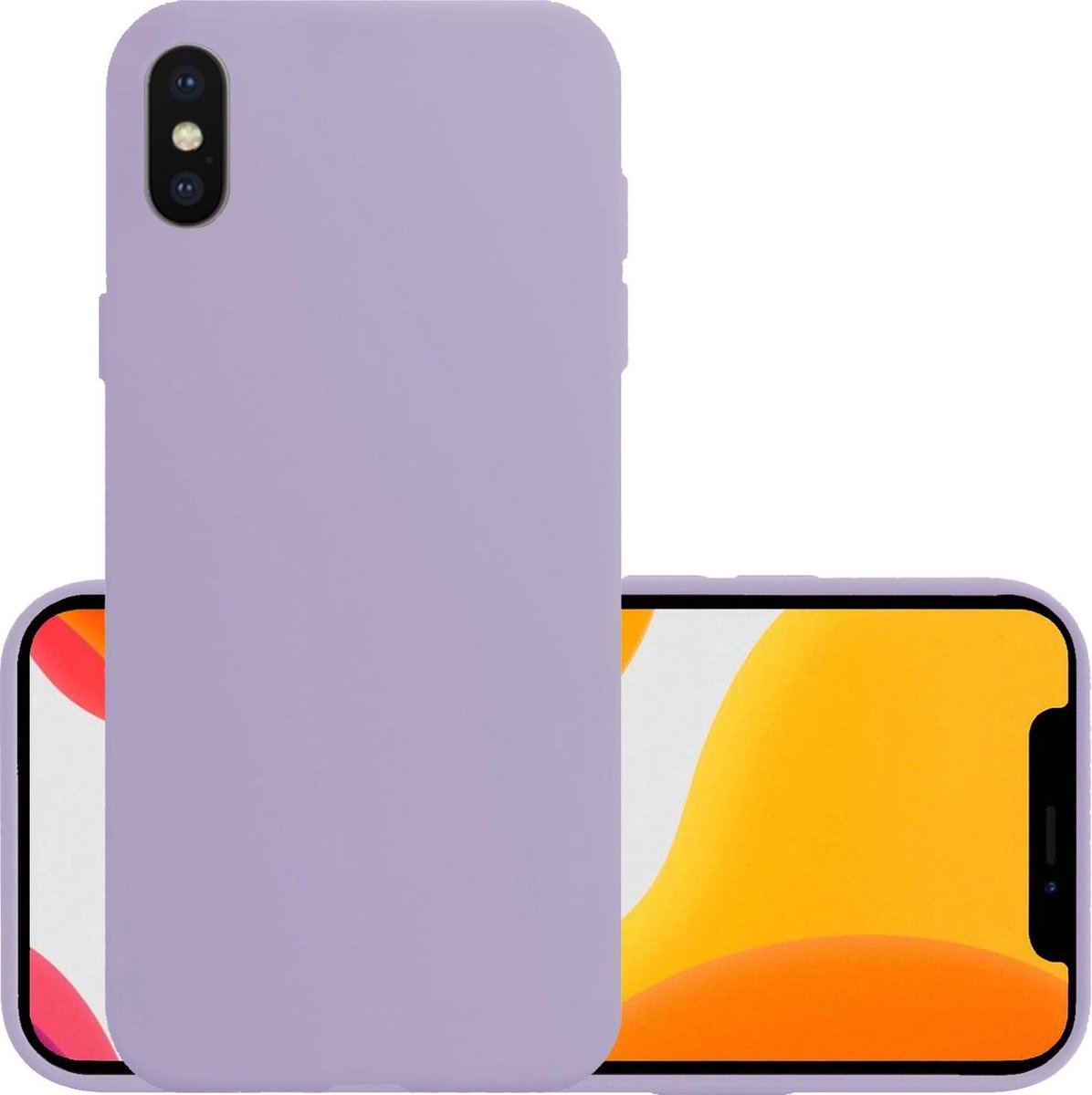 NoXx Hoes Geschikt voor iPhone Xs Max Hoesje Cover Siliconen Back Case Hoes - Lila