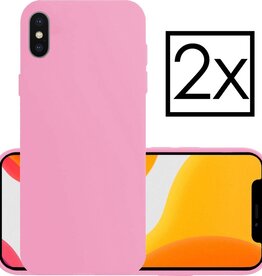 NoXx NoXx iPhone Xs Max Hoesje Siliconen - Roze - 2 PACK
