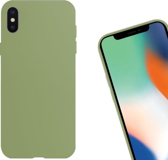 Nomfy Hoesje Geschikt voor iPhone Xs Max Hoesje Siliconen Cover Case - Hoes Geschikt voor iPhone Xs Max Hoes Back Case - Groen