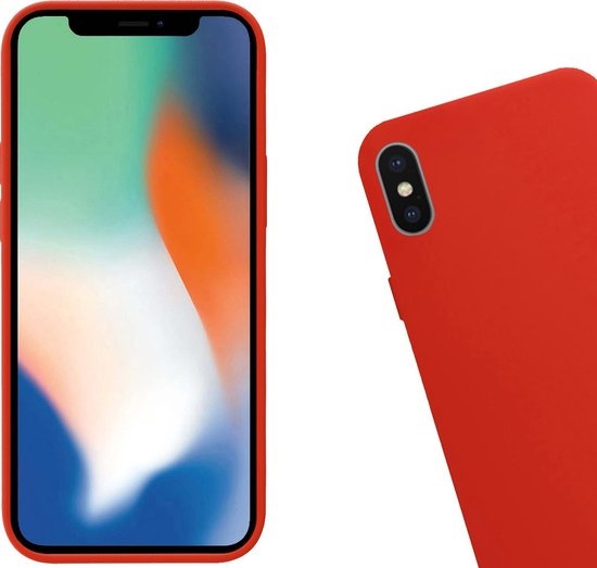 Nomfy Hoesje Geschikt voor iPhone Xs Max Hoesje Siliconen Cover Case - Hoes Geschikt voor iPhone Xs Max Hoes Back Case - 2-PACK - Rood