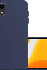 NoXx Hoes Geschikt voor iPhone XR Hoesje Cover Siliconen Back Case Hoes - Donkerblauw