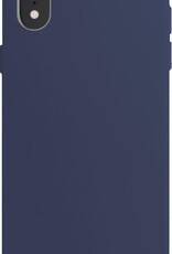 NoXx Hoes Geschikt voor iPhone XR Hoesje Cover Siliconen Back Case Hoes - Donkerblauw