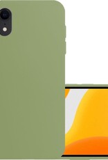 NoXx Hoes Geschikt voor iPhone XR Hoesje Cover Siliconen Back Case Hoes - Groen
