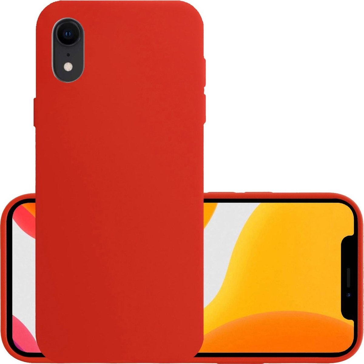 NoXx Hoes Geschikt voor iPhone XR Hoesje Cover Siliconen Back Case Hoes - Rood