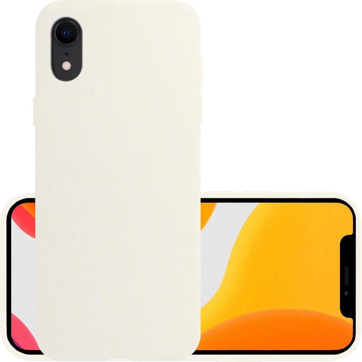 NoXx Hoes Geschikt voor iPhone XR Hoesje Cover Siliconen Back Case Hoes - Wit