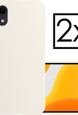 NoXx Hoes Geschikt voor iPhone XR Hoesje Cover Siliconen Back Case Hoes - Wit - 2x