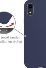 Nomfy Hoesje Geschikt voor iPhone XR Hoesje Siliconen Cover Case - Hoes Geschikt voor iPhone XR Hoes Back Case - Donkerblauw
