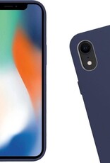 Nomfy Hoesje Geschikt voor iPhone XR Hoesje Siliconen Cover Case - Hoes Geschikt voor iPhone XR Hoes Back Case - Donkerblauw