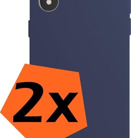 Nomfy Nomfy iPhone XR Hoesje Siliconen - Donkerblauw - 2 PACK