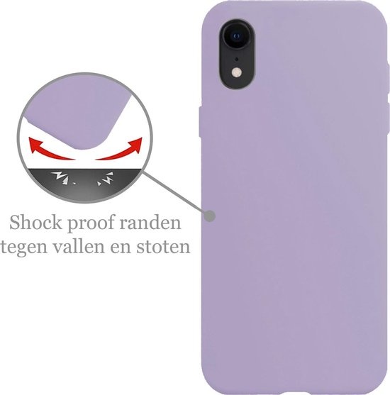 Nomfy Hoesje Geschikt voor iPhone XR Hoesje Siliconen Cover Case - Hoes Geschikt voor iPhone XR Hoes Back Case - Lila