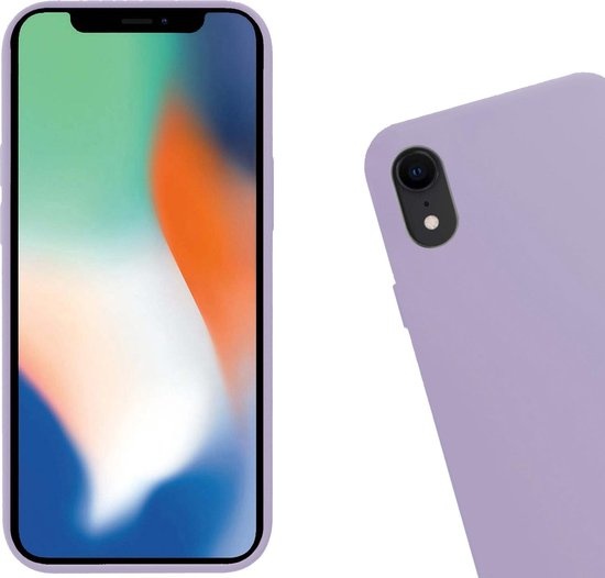Nomfy Hoesje Geschikt voor iPhone XR Hoesje Siliconen Cover Case - Hoes Geschikt voor iPhone XR Hoes Back Case - Lila
