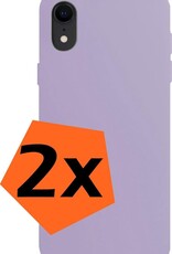 Nomfy Hoesje Geschikt voor iPhone XR Hoesje Siliconen Cover Case - Hoes Geschikt voor iPhone XR Hoes Back Case - 2-PACK - Lila