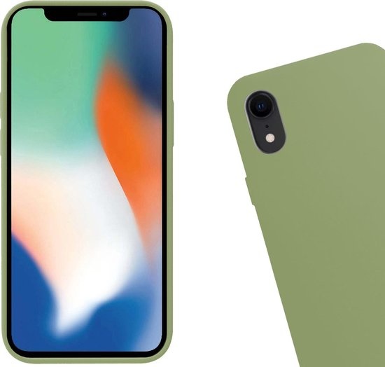 Nomfy Hoesje Geschikt voor iPhone XR Hoesje Siliconen Cover Case - Hoes Geschikt voor iPhone XR Hoes Back Case - Groen