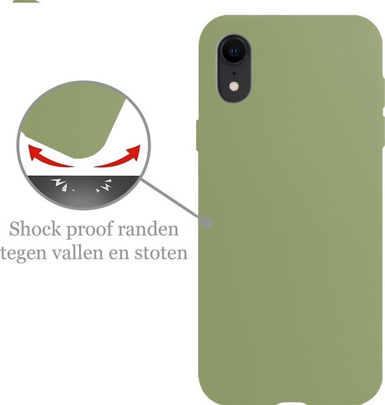 Nomfy Hoesje Geschikt voor iPhone XR Hoesje Siliconen Cover Case - Hoes Geschikt voor iPhone XR Hoes Back Case - 2-PACK - Groen