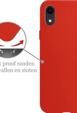 Nomfy Hoesje Geschikt voor iPhone XR Hoesje Siliconen Cover Case - Hoes Geschikt voor iPhone XR Hoes Back Case - Rood
