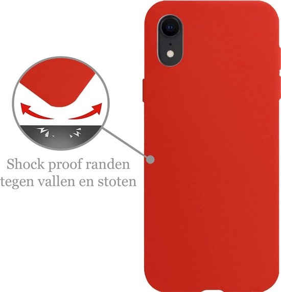 Nomfy Hoesje Geschikt voor iPhone XR Hoesje Siliconen Cover Case - Hoes Geschikt voor iPhone XR Hoes Back Case - Rood