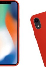 Nomfy Hoesje Geschikt voor iPhone XR Hoesje Siliconen Cover Case - Hoes Geschikt voor iPhone XR Hoes Back Case - Rood