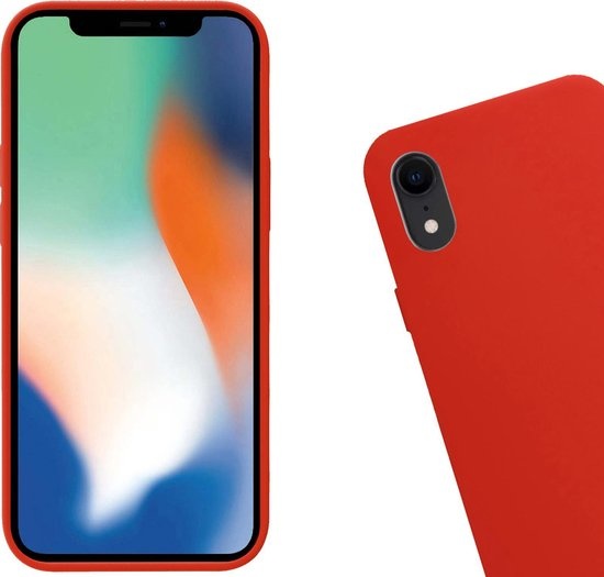 Nomfy Hoesje Geschikt voor iPhone XR Hoesje Siliconen Cover Case - Hoes Geschikt voor iPhone XR Hoes Back Case - Rood