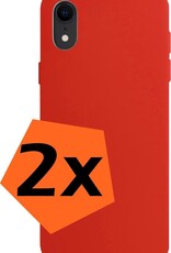 Nomfy Hoesje Geschikt voor iPhone XR Hoesje Siliconen Cover Case - Hoes Geschikt voor iPhone XR Hoes Back Case - 2-PACK - Rood