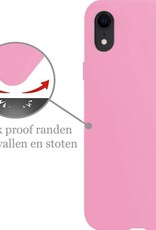 Nomfy Hoesje Geschikt voor iPhone XR Hoesje Siliconen Cover Case - Hoes Geschikt voor iPhone XR Hoes Back Case - Lichtroze