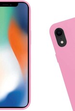 Nomfy Hoesje Geschikt voor iPhone XR Hoesje Siliconen Cover Case - Hoes Geschikt voor iPhone XR Hoes Back Case - 2-PACK - Lichtroze