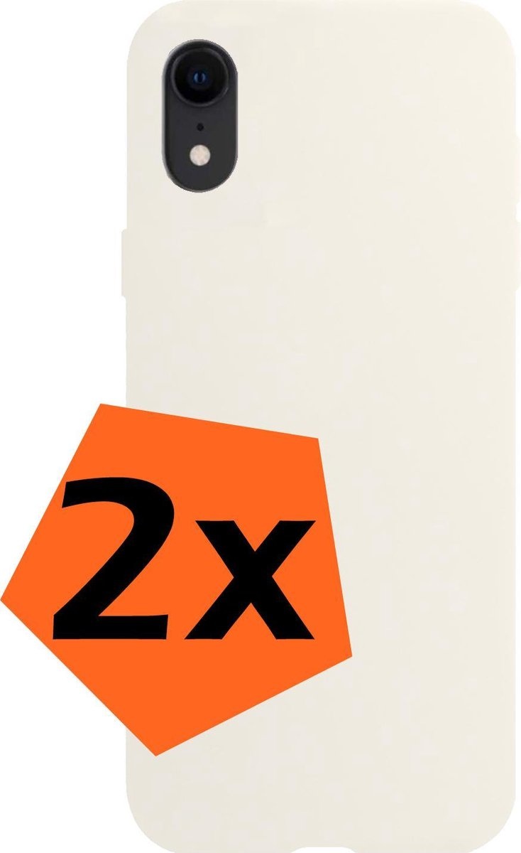 Nomfy Hoesje Geschikt voor iPhone XR Hoesje Siliconen Cover Case - Hoes Geschikt voor iPhone XR Hoes Back Case - 2-PACK - Wit