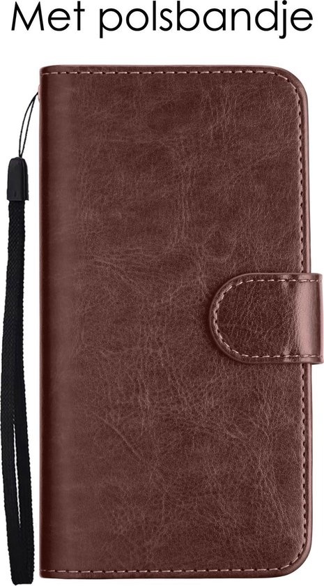 NoXx Hoes Geschikt voor iPhone 12 Hoesje Bookcase Hoes 2-in-1 Uitneembaar Cover Hard Case - Bruin
