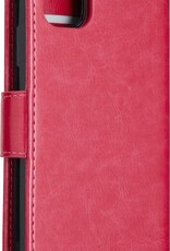 NoXx Hoes Geschikt voor iPhone 12 Hoesje Bookcase Hoes 2-in-1 Uitneembaar Cover Hard Case - Donkerroze