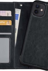NoXx Hoes Geschikt voor iPhone 12 Hoesje Bookcase Hoes 2-in-1 Uitneembaar Cover Hard Case - Zwart