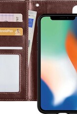 Nomfy Hoesje Geschikt voor iPhone 12 Hoesje 2-in-1 Bookcase Hoes Case Uitneembaar - Hoes Geschikt voor iPhone 12 Hoes Cover - Bruin