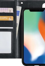 Nomfy Hoesje Geschikt voor iPhone 12 Pro Hoesje 2-in-1 Bookcase Hoes Case Uitneembaar - Hoes Geschikt voor iPhone 12 Pro Hoes Cover - Zwart