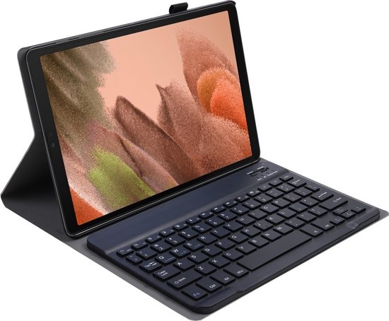 NoXx Hoesje Geschikt voor Samsung Galaxy Tab A7 Lite Hoesje Toetsenbord Hoes - Hoes Geschikt voor Samsung Tab A7 Lite Keyboard Case Book Cover - Zwart