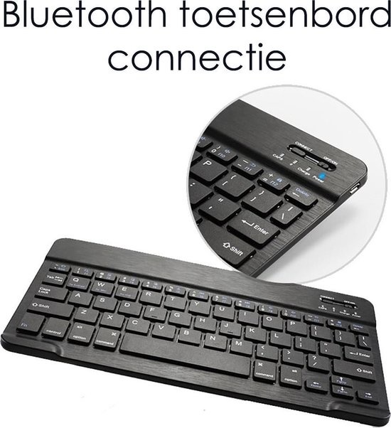 NoXx Hoesje Geschikt voor Samsung Galaxy Tab A7 Lite Hoesje Toetsenbord Hoes - Hoes Geschikt voor Samsung Tab A7 Lite Keyboard Case Book Cover - Zwart